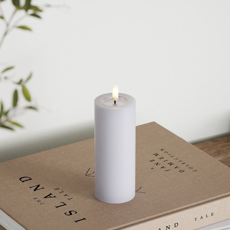 Deluxe Homeart LED Stompkaarsen Ø 5 x 12,5 cm Vergrijsd blauw