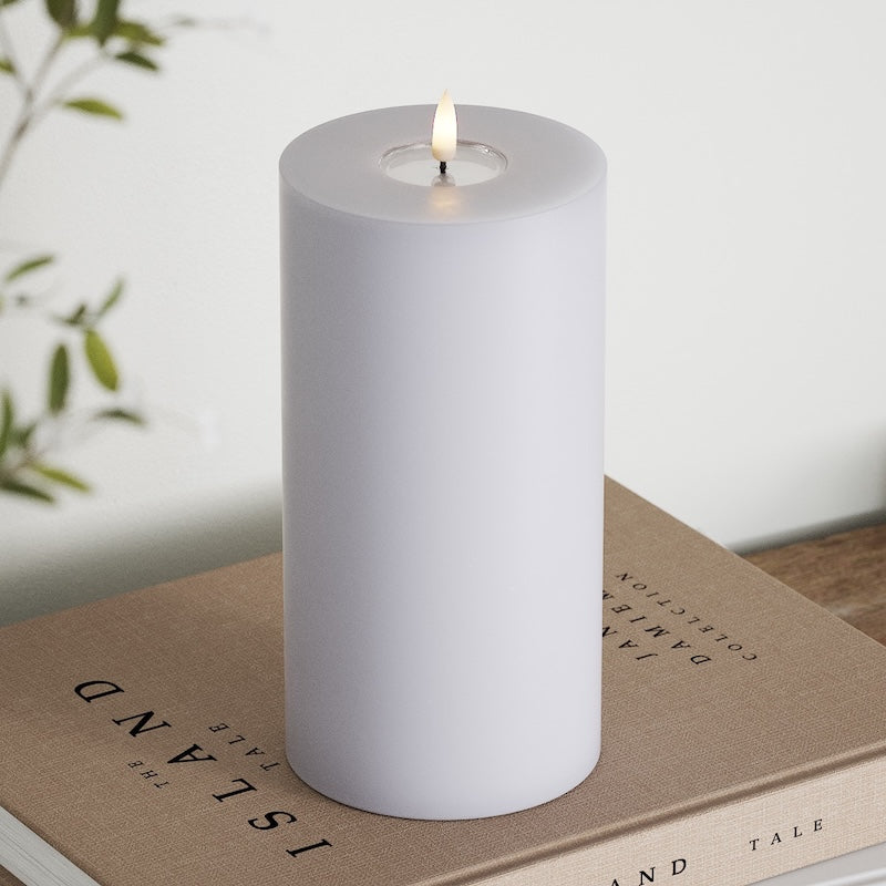 Deluxe Homeart LED Stompkaarsen Ø 10 x 20cm Vergrijsd blauw