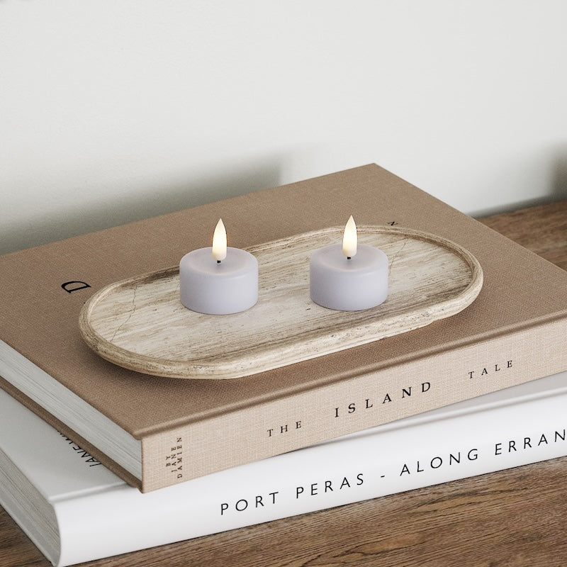 Deluxe Homeart LED Waxinelichtjes 2 stuks Vergrijsd blauw