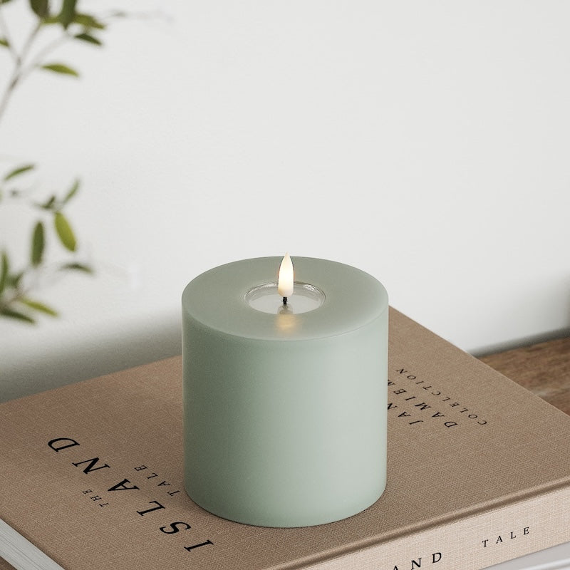 Deluxe Homeart LED Stompkaarsen Ø 10 x 10 cm Saliegroen