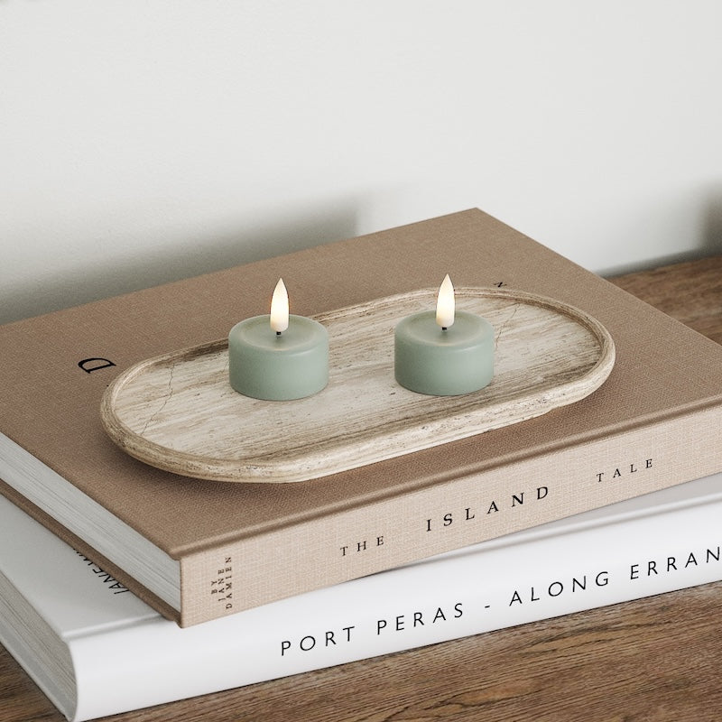 Deluxe Homeart LED Waxinelichtjes 2 stuks Saliegroen