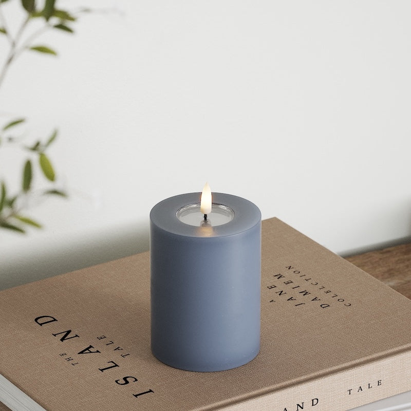 Deluxe Homeart LED Stompkaarsen Ø 7,5 x 10 cm Ijsblauw