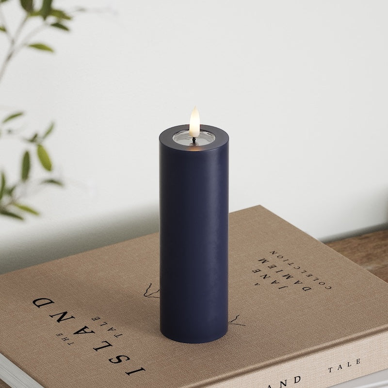 Deluxe Homeart LED Stompkaarsen Ø 5 x 15 cm Koningsblauw
