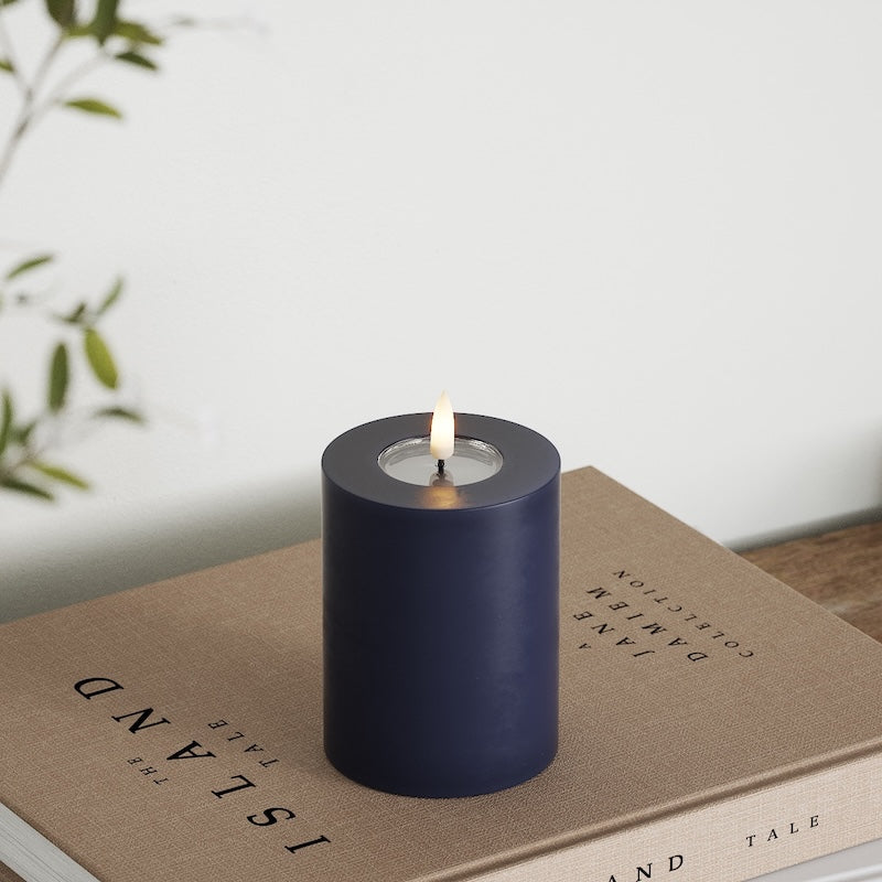 Deluxe Homeart LED Stompkaarsen Ø 7,5 x 10 cm Koningsblauw