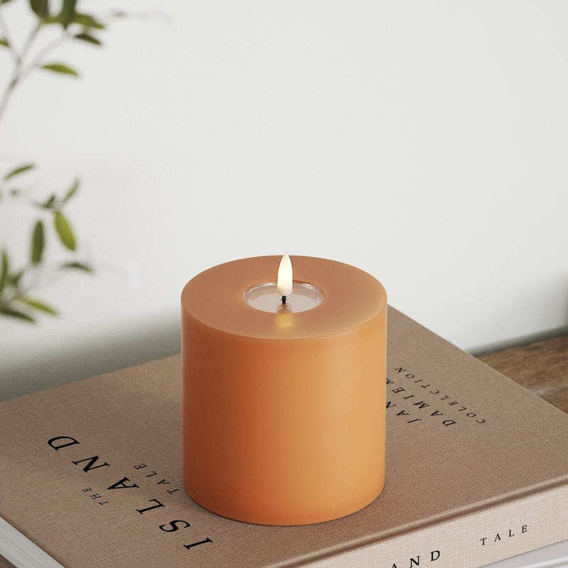 Deluxe Homeart LED Stompkaarsen Ø 10 x 10 cm Oranje