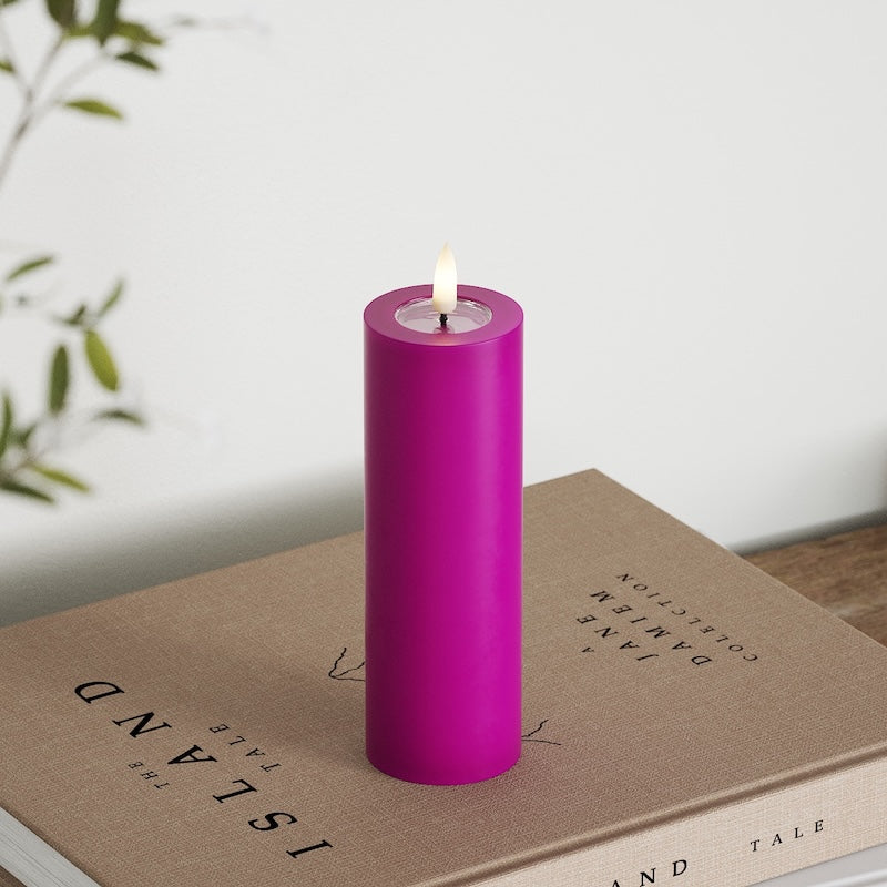 Deluxe Homeart LED Stompkaarsen Ø 5 x 15 cm Violet
