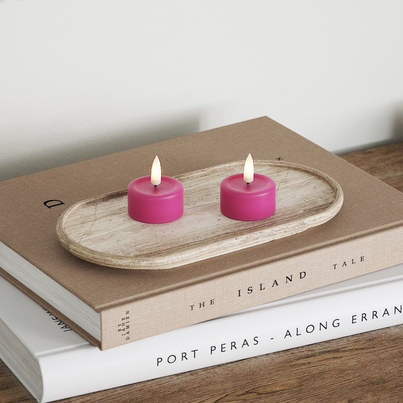 Deluxe Homeart LED Waxinelichtjes 2 stuks Magenta