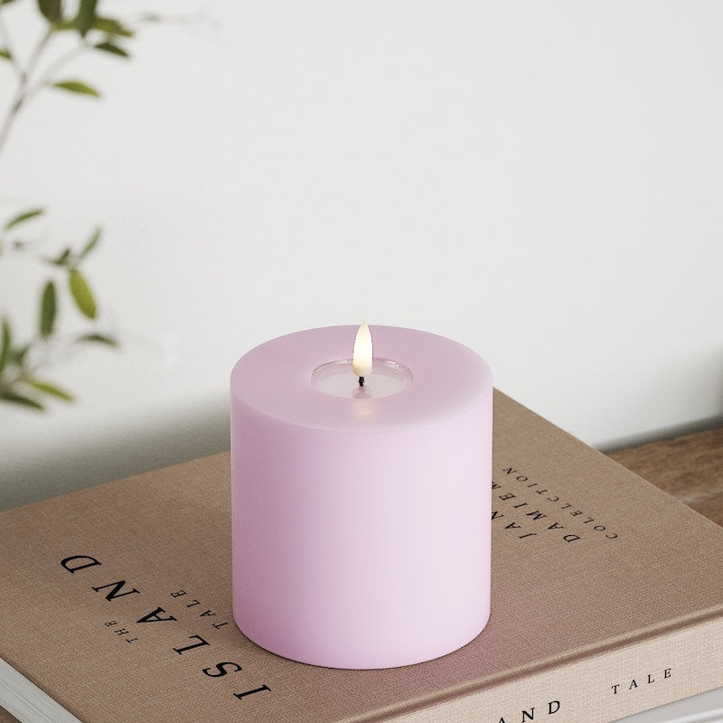 Deluxe Homeart LED Stompkaarsen Ø 10 x 10 cm Lavendel