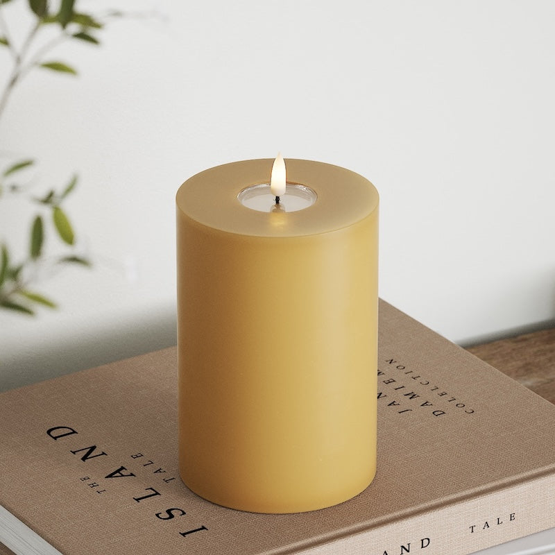 Deluxe Homeart LED Stompkaarsen Ø 10 x 15cm Curry