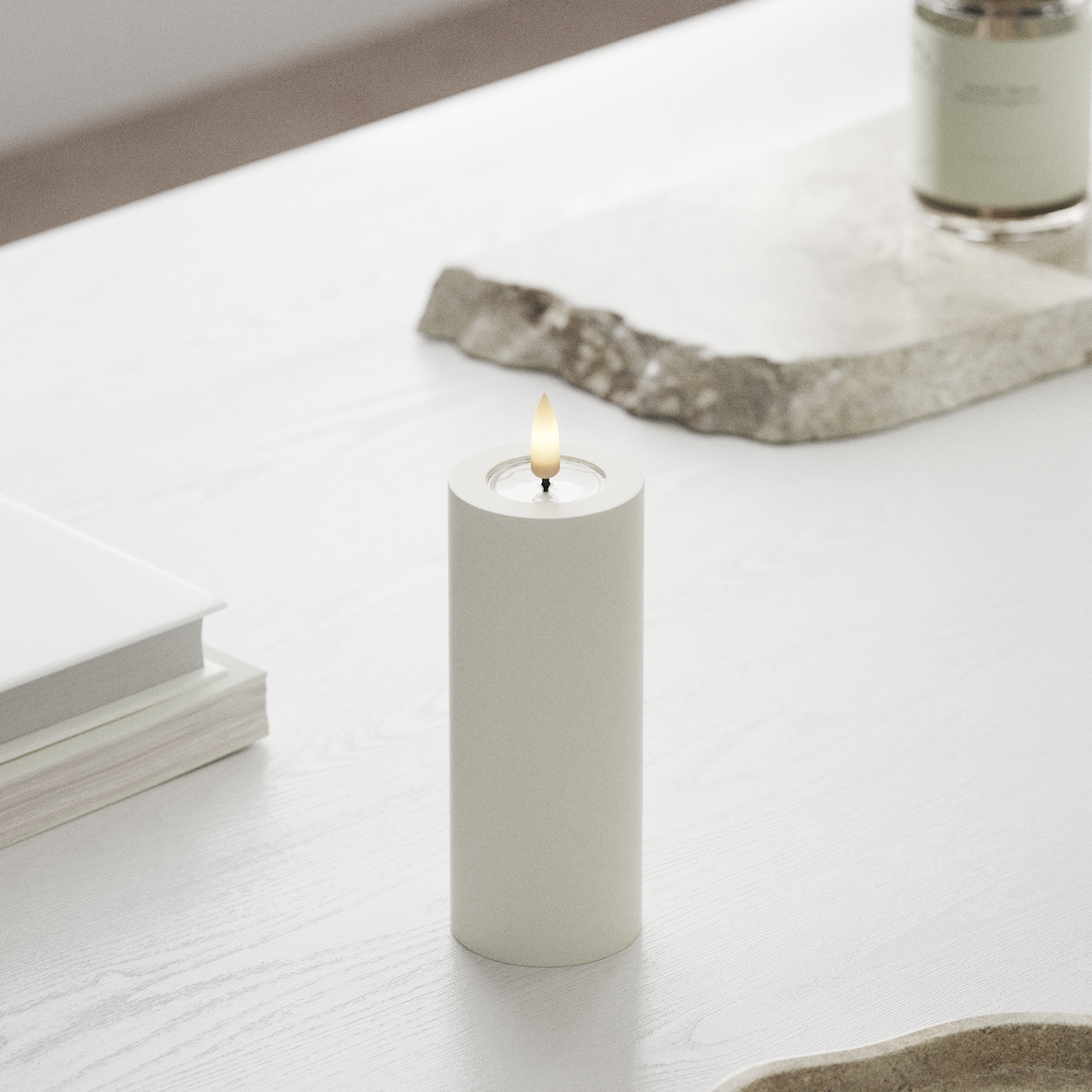Deluxe Homeart LED Stompkaarsen Ø 5 x 12,5 cm Wit LED Stompkaarsen 1