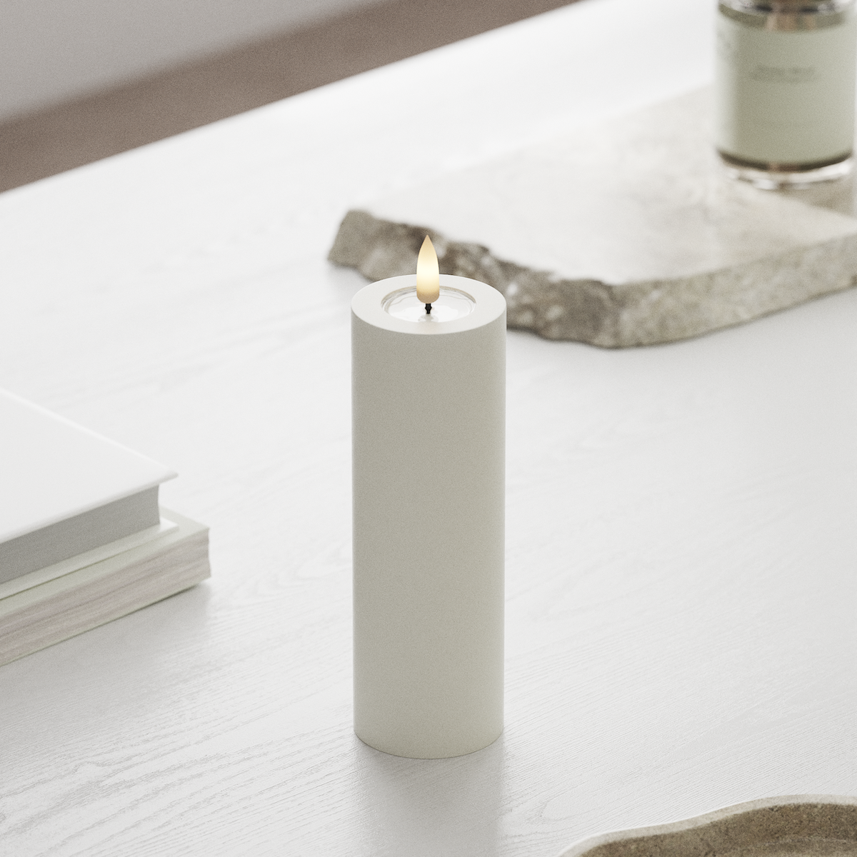 Deluxe Homeart LED Stompkaarsen Ø 5 x 15 cm Wit LED Stompkaarsen 1