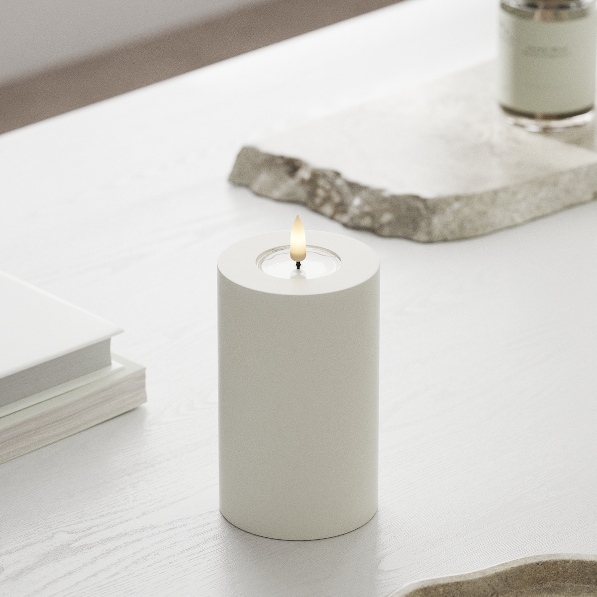 Deluxe Homeart LED Stompkaarsen Ø 7,5 x 12,5 cm Wit LED Stompkaarsen 1