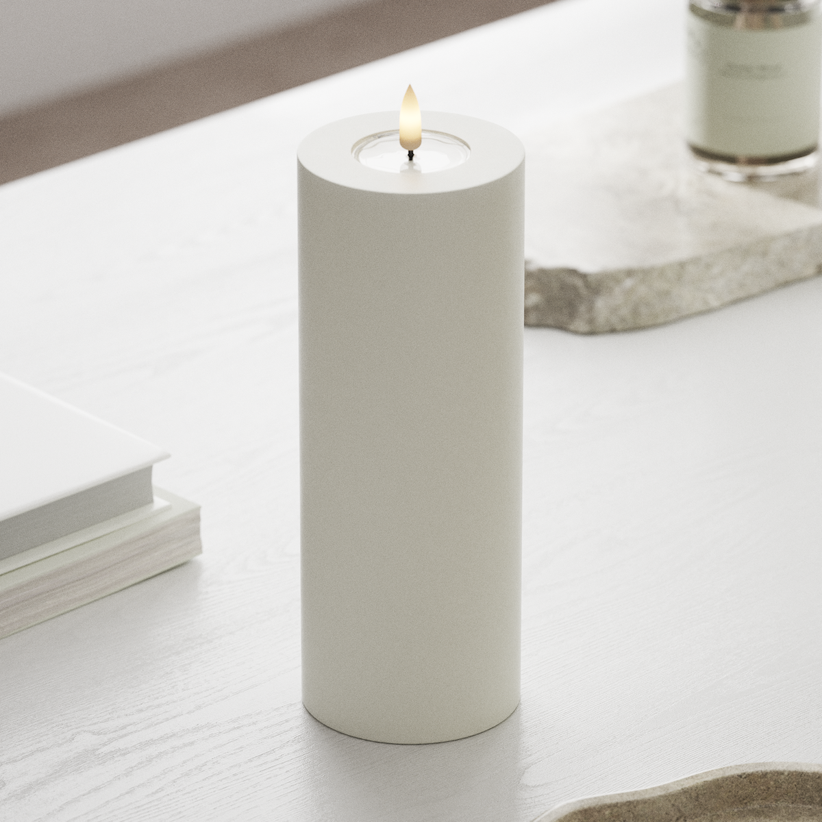 Deluxe Homeart LED Stompkaarsen Ø 7,5 x 20 cm Wit LED Stompkaarsen 1