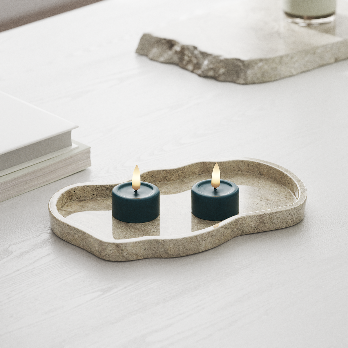 Deluxe Homeart LED Waxinelichtjes 2 stuks Petrol LED Waxinelichtjes 1