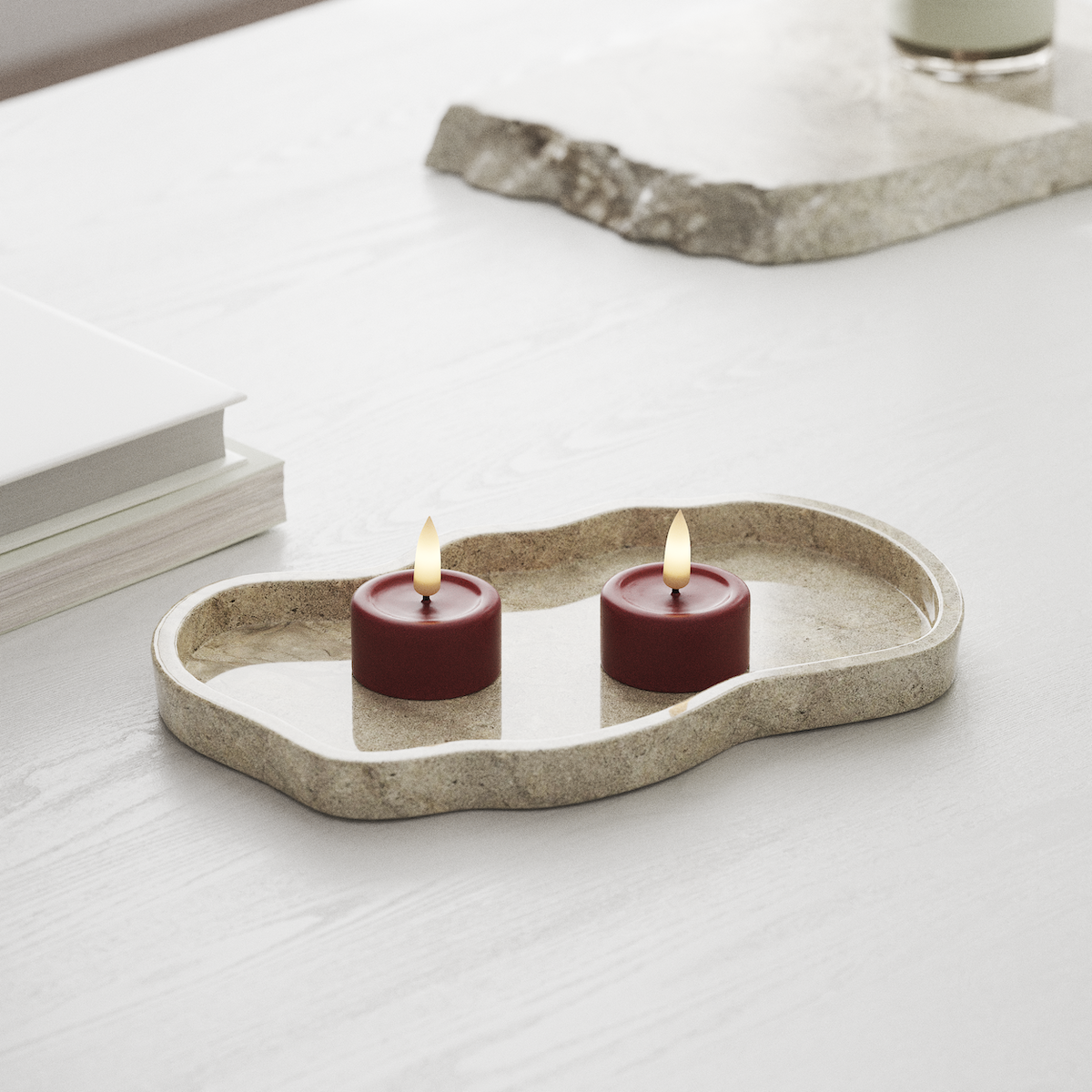 Deluxe Homeart LED Waxinelichtjes 2 stuks Bordeaux LED Waxinelichtjes 1