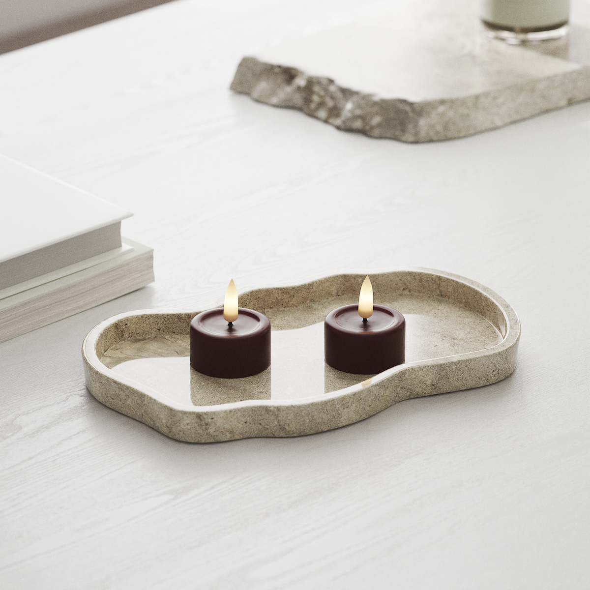 Deluxe Homeart LED Waxinelichtjes 2 stuks Bourgogne LED Waxinelichtjes 1