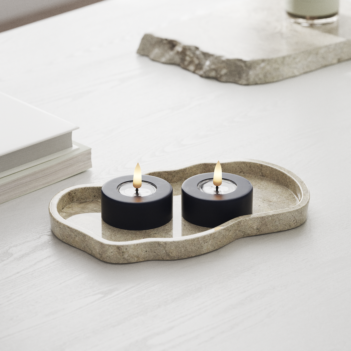 Deluxe Homeart LED Jumbo Fyrfadslys 2 stk. Store Kongeblå LED jumbo fyrfadslys 1