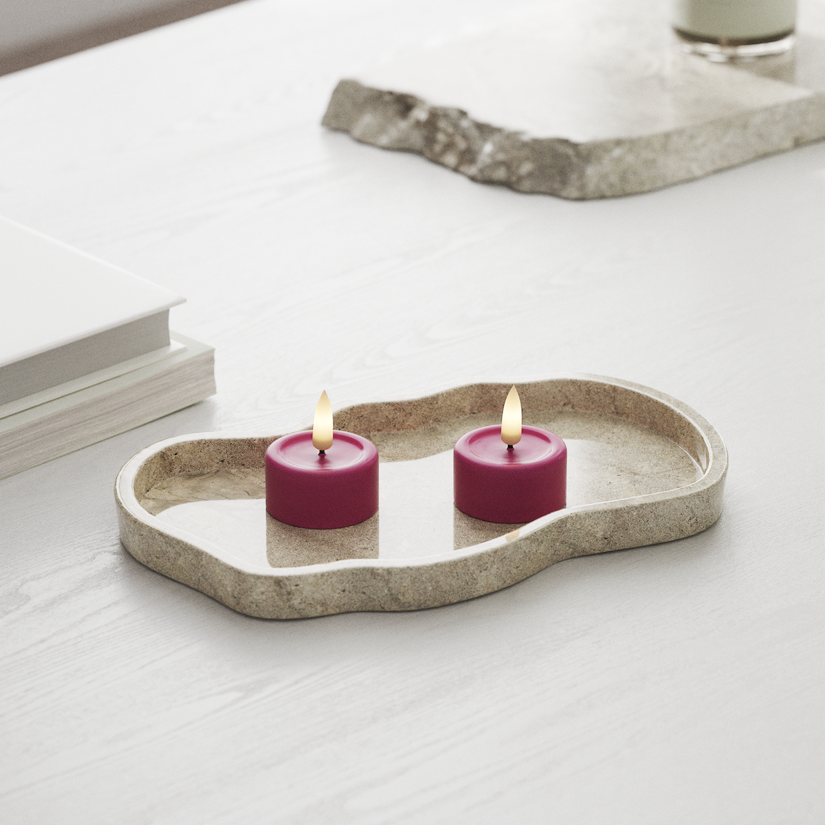 Deluxe Homeart LED Waxinelichtjes 2 stuks Magenta LED Waxinelichtjes 1