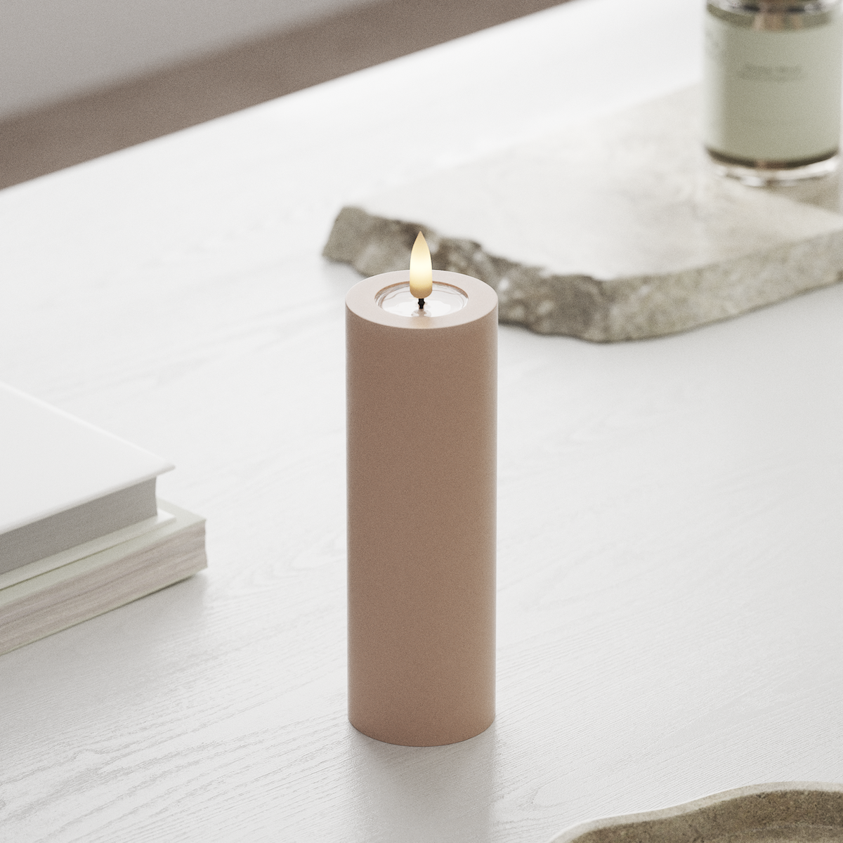 Deluxe Homeart LED Stompkaarsen Ø 5 x 15 cm Roze LED Stompkaarsen 1