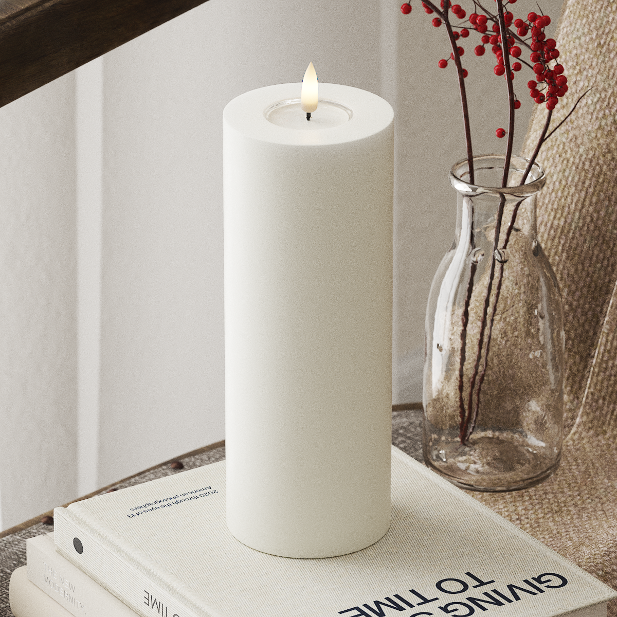Deluxe Homeart LED Stompkaarsen Ø 7,5 x 20 cm Wit LED Stompkaarsen 4