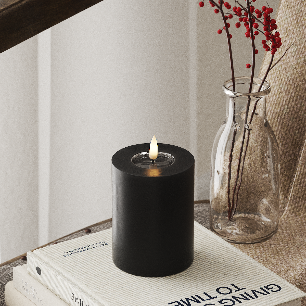 Deluxe Homeart LED Stompkaarsen Ø 7,5 x 10 cm Zwart LED Stompkaarsen 4