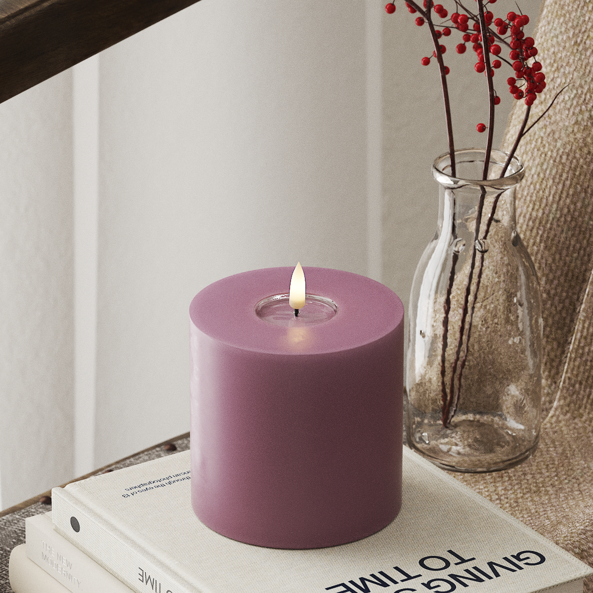 Deluxe Homeart LED Stompkaarsen Ø 10 x 10 cm Lichtpaars LED Stompkaarsen 4