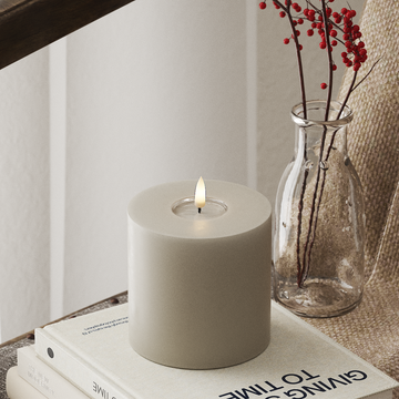 Deluxe Homeart LED Stompkaarsen Ø 10 x 10 cm Zand LED Stompkaarsen 4