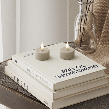 Deluxe Homeart LED Waxinelichtjes 2 stuks Zand LED Waxinelichtjes 4