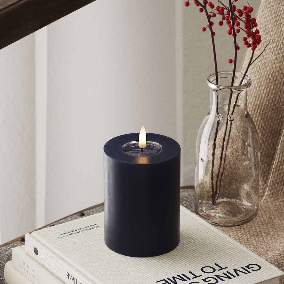 Deluxe Homeart LED Stompkaarsen Ø 7,5 x 10 cm Koningsblauw LED Stompkaarsen 4