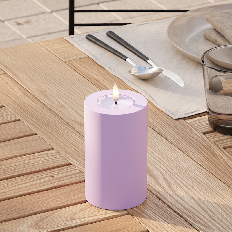 Deluxe Homeart Buiten LED Stompkaarsen Ø 7,5 x 12,5 cm Lavendel