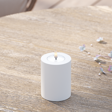 Deluxe Homeart Buiten LED Stompkaarsen Ø 7,5 x 10cm Wit LED buitenlicht Stompkaarsen 2