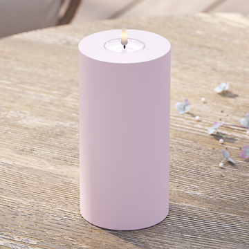 Deluxe Homeart Buiten LED Stompkaarsen Ø 10 x 20cm Vergrijsd rood LED buitenlicht Stompkaarsen 2