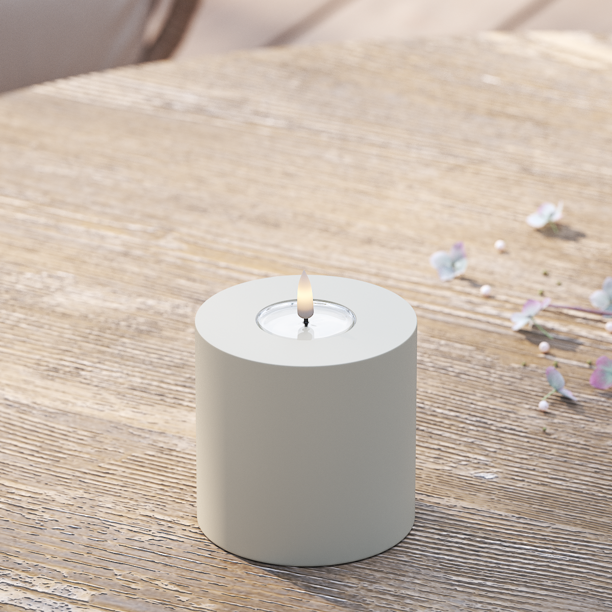 Deluxe Homeart Buiten LED Stompkaarsen Ø 10 x 10 cm Zand LED buitenlicht Stompkaarsen 2