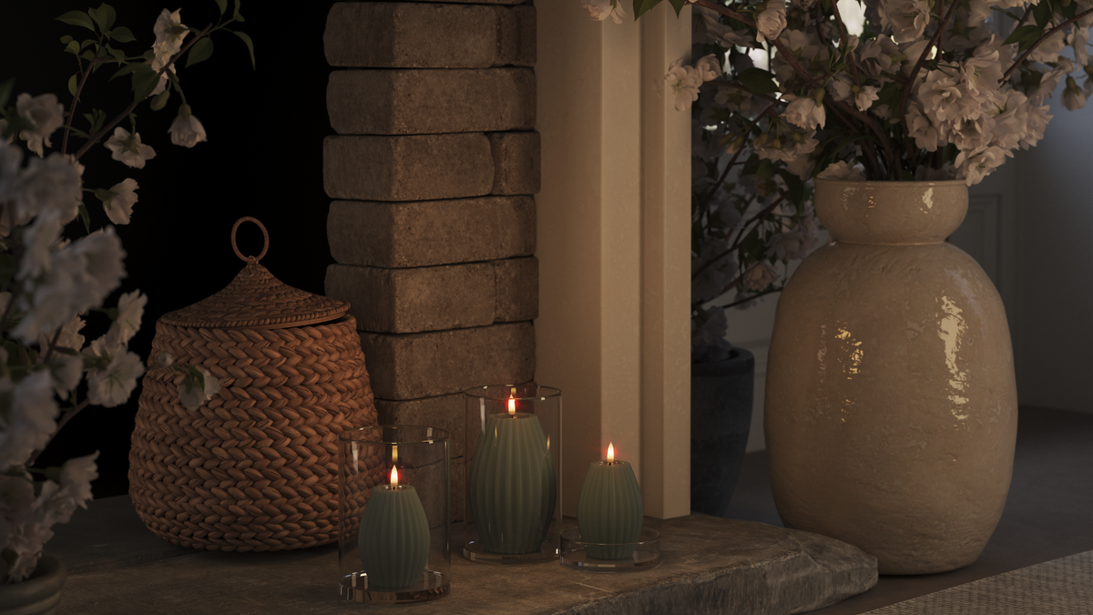 LED Ribbelkaarsen Met levensecht LED vlam