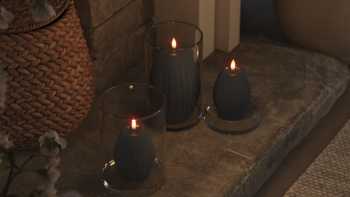 LED Ribbelkaarsen Met levensecht LED vlam