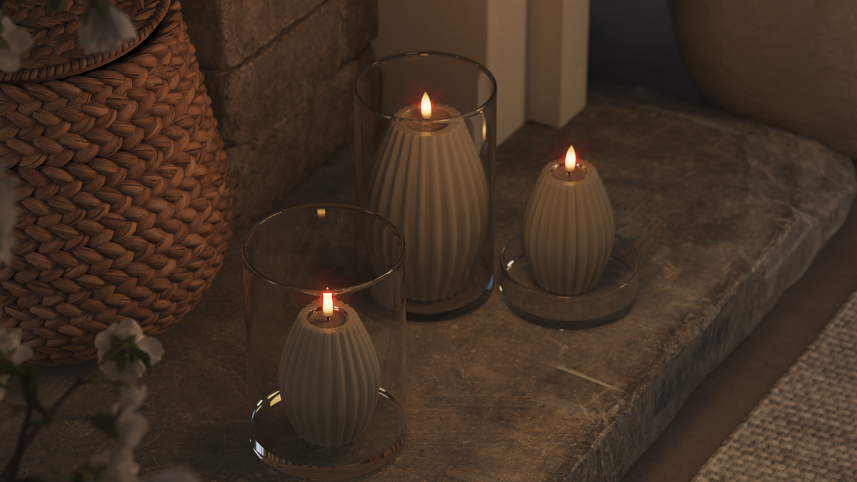LED Ribbelkaarsen Met levensecht LED vlam