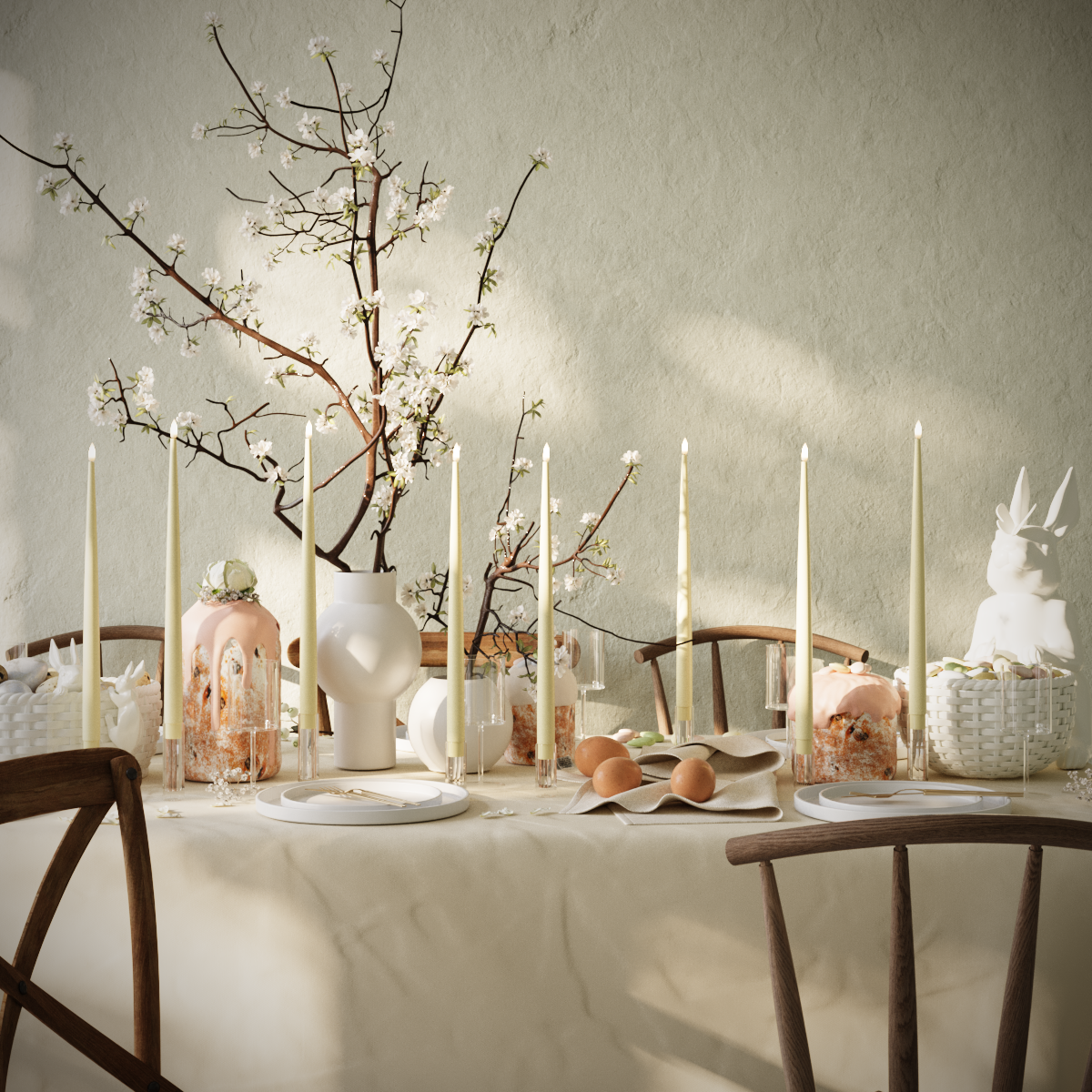 Deluxe Homeart LED Glanzende dinerkaars pakket - Lichtgeel - 8 stuks 38 cm Glanzende dinerkaars pakket 1