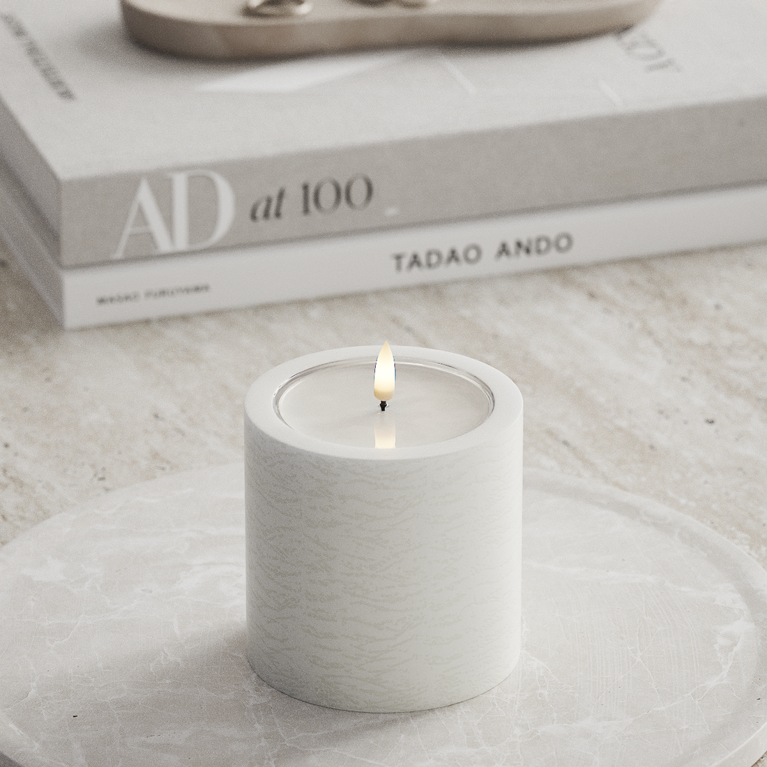 Deluxe Homeart Unique LED Blockljus D 10 x 10 cm Vit unique Blockljus 3