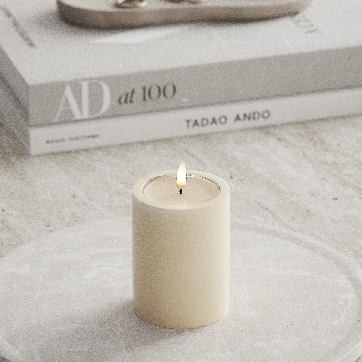 Deluxe Homeart Unique LED Stompkaarsen D 7,5 x 10 cm Cream unique Stompkaarsen 1