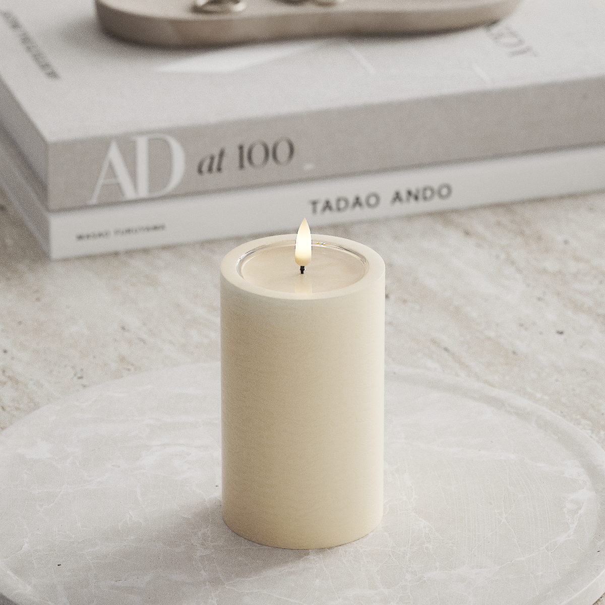 Deluxe Homeart Unique LED Stompkaarsen D 7,5 x 12,5 cm Cream unique Stompkaarsen 1