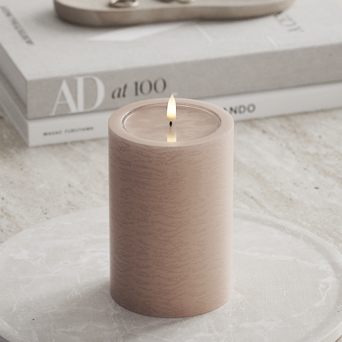 Deluxe Homeart Unique LED Stompkaarsen D 10 x 15 cm Roze unique Stompkaarsen 1