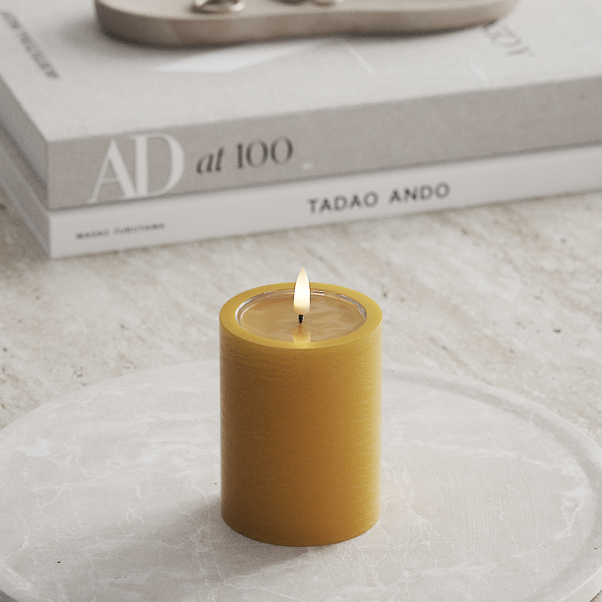 Deluxe Homeart Unique LED Stompkaarsen D 7,5 x 10 cm Curry unique Stompkaarsen 1