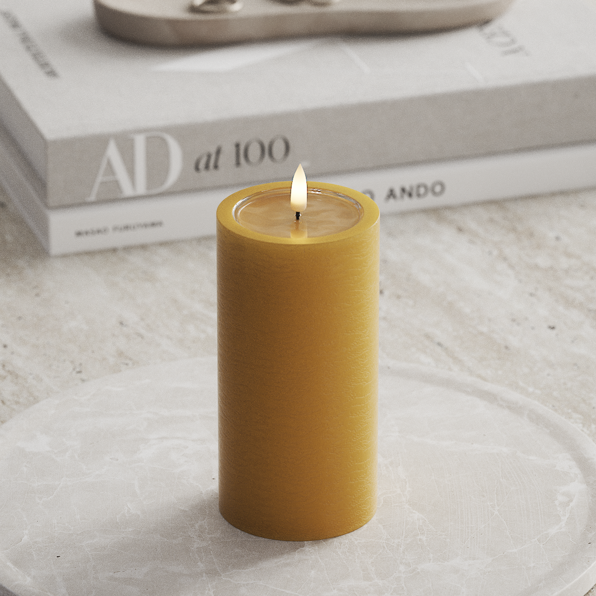 Deluxe Homeart Unique LED Stompkaarsen D 7,5 x 15 cm Curry unique Stompkaarsen 1