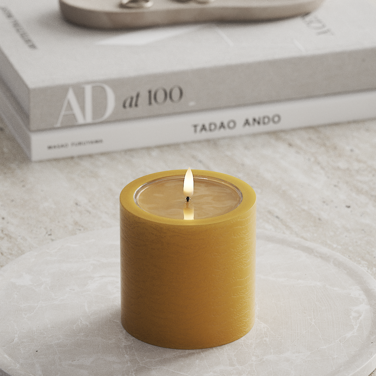 Deluxe Homeart Unique LED Stompkaarsen D 10 x 10 cm Curry unique Stompkaarsen 1