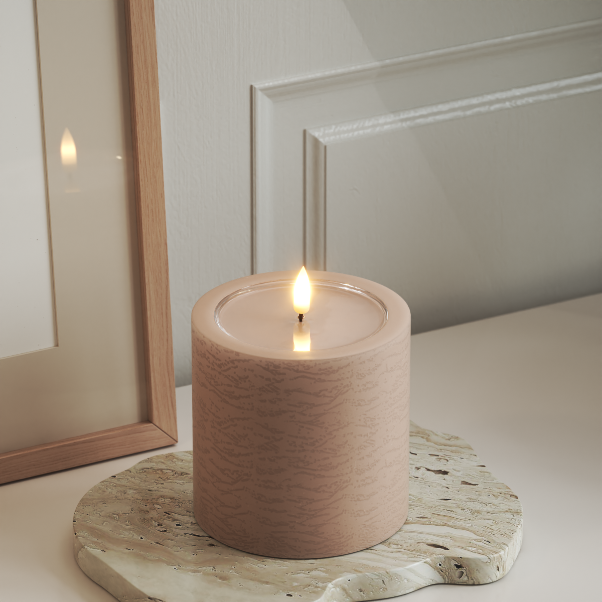 Deluxe Homeart Unique LED Stompkaarsen D 10 x 10 cm Roze unique Stompkaarsen 3