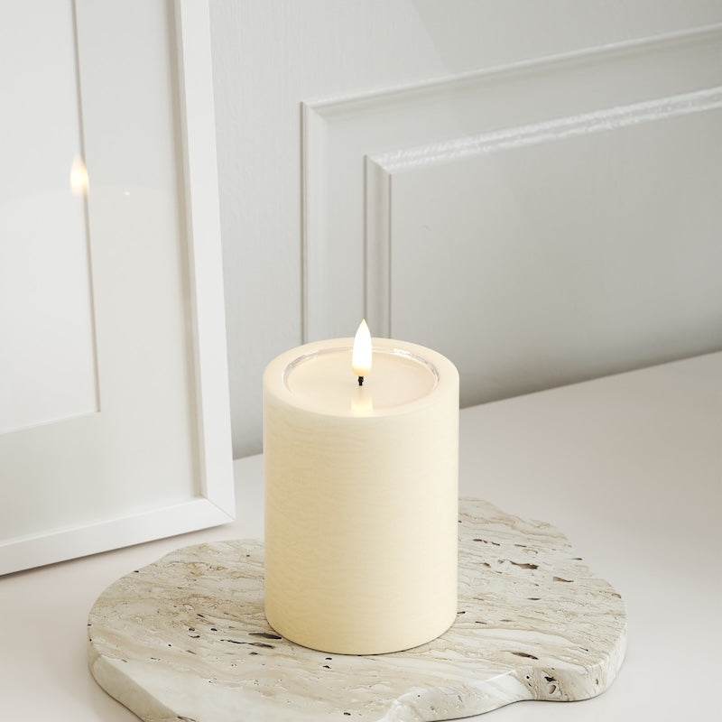 Unique Candles Unique LED Stompkaarsen D 7,5 x 10 cm Cream
