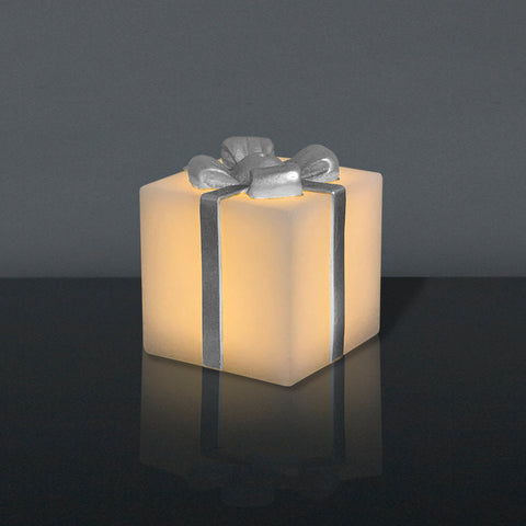 LED Geschenk met zilveren strik Middel 1 DeluxeHomeartshop Belgien